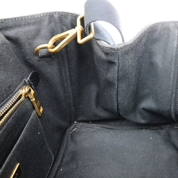 PRADA Logo Canapa Stampata 2Way Shoulder Hand Bag Canvas Leather GN GHW - Picture 7 of 15